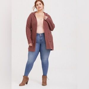 Torrid‎ Women's cardigan Open Front- Brown-zise 1 NWT